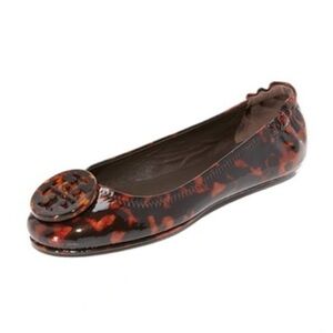 Tory Burch Minnie Travel Ballet Flat - Tortoise Shell - Size 8